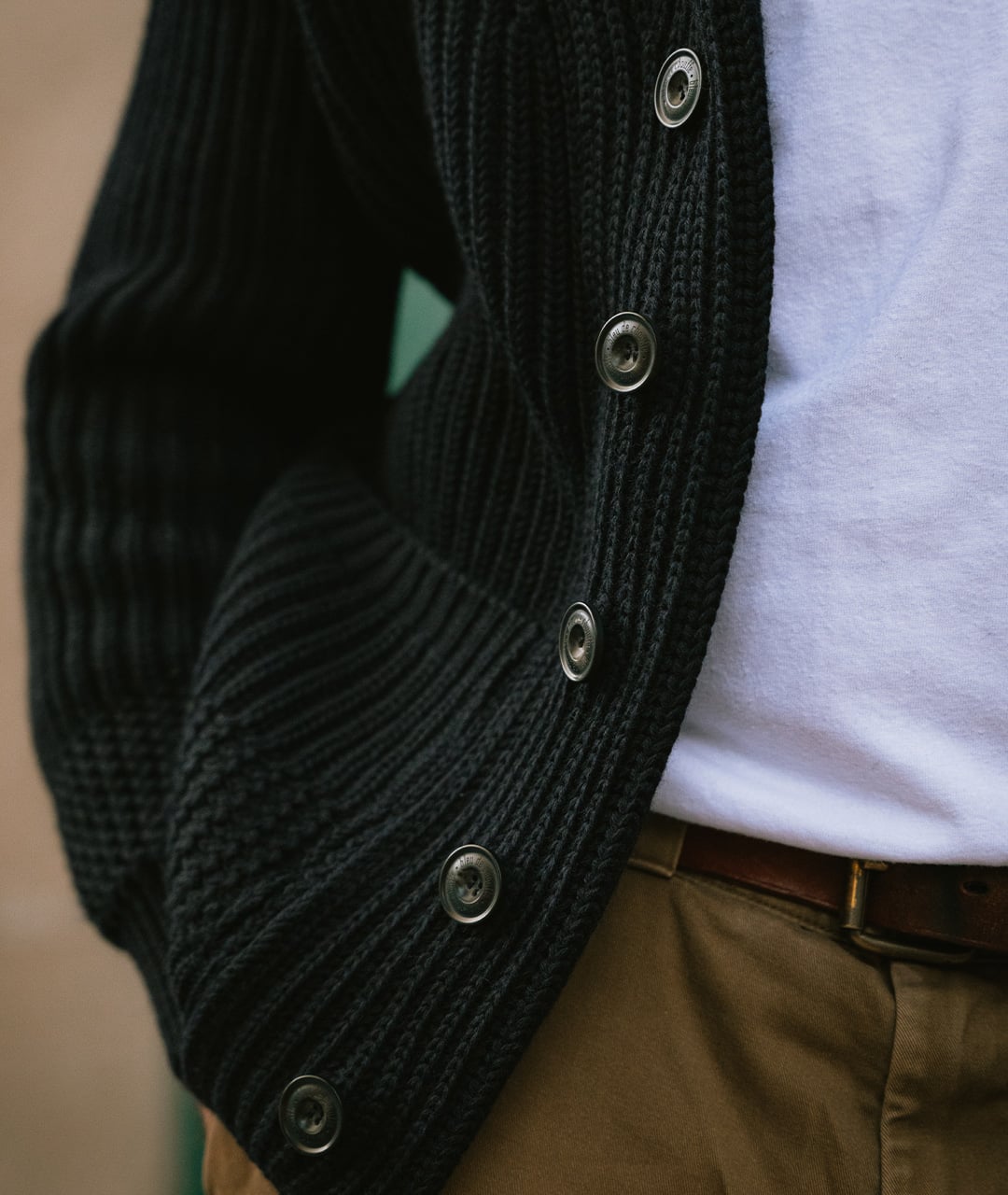 D&eacute;tails tricotage maille Cardigan haut de gamme